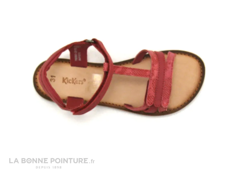 Achat chaussures Kickers Enfant Nu-pieds, vente Kickers DIAMANTO rose serpent - 700961-30-132 - Nu-pieds fille