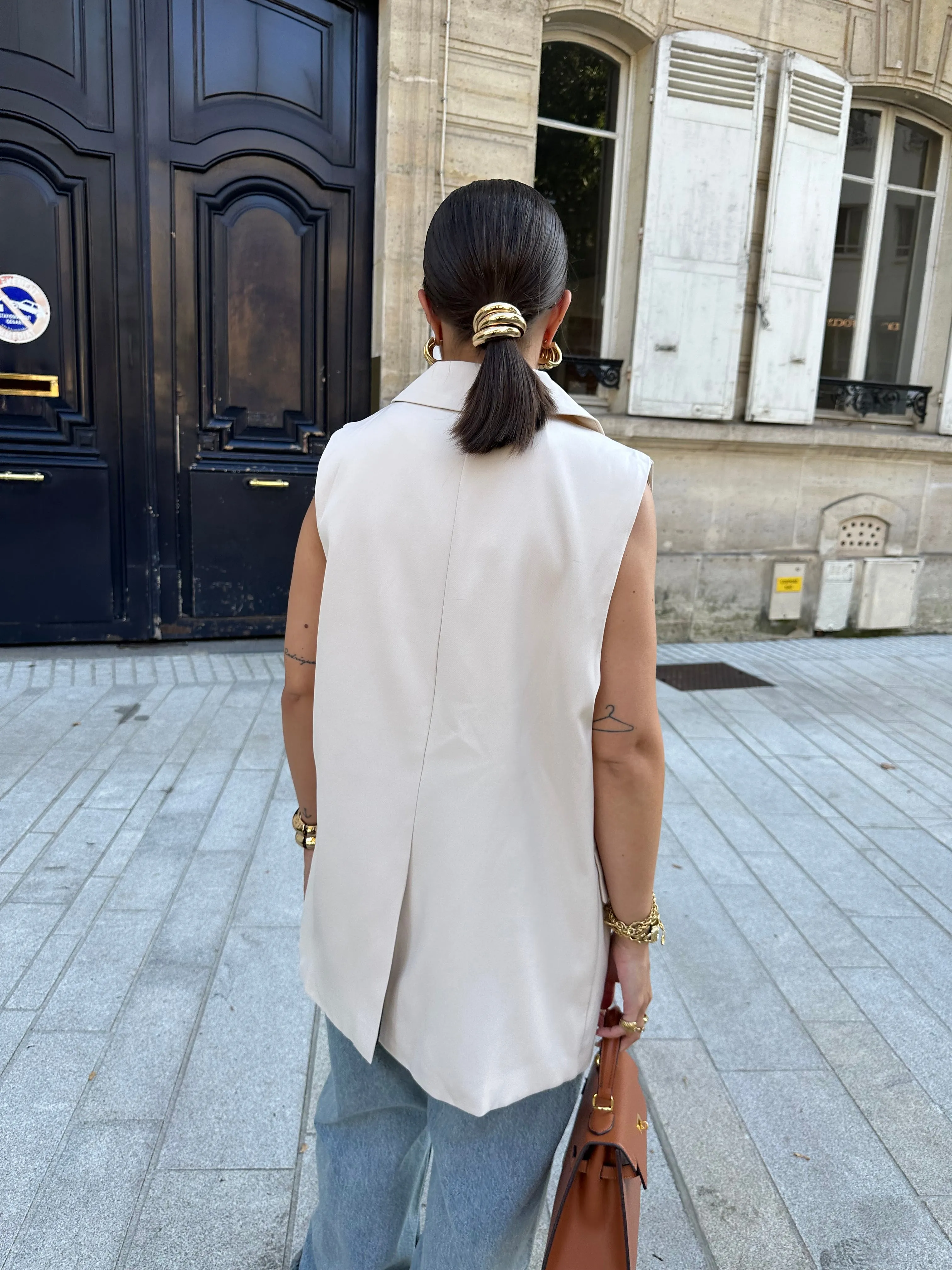 Blazer sans manches LUCY beige