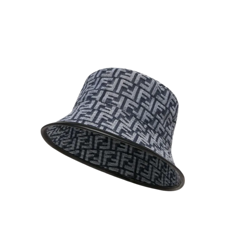 Bob en denim bleu FF jacquard blanc