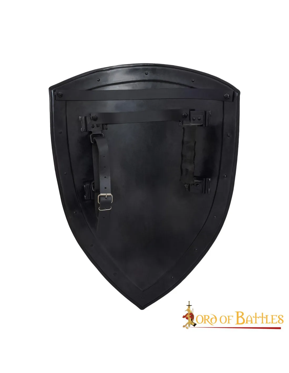Bouclier noir lisse à peindre (60,9 cm.) ⚔️ Boutique Épées