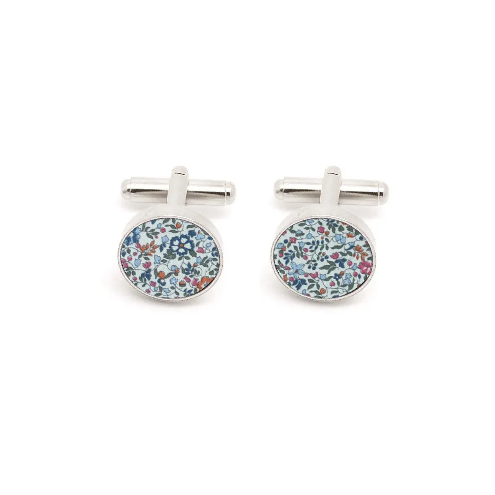 Boutons de manchette Les Ateliers Grège Cérémonie Liberty Floral Multicolore