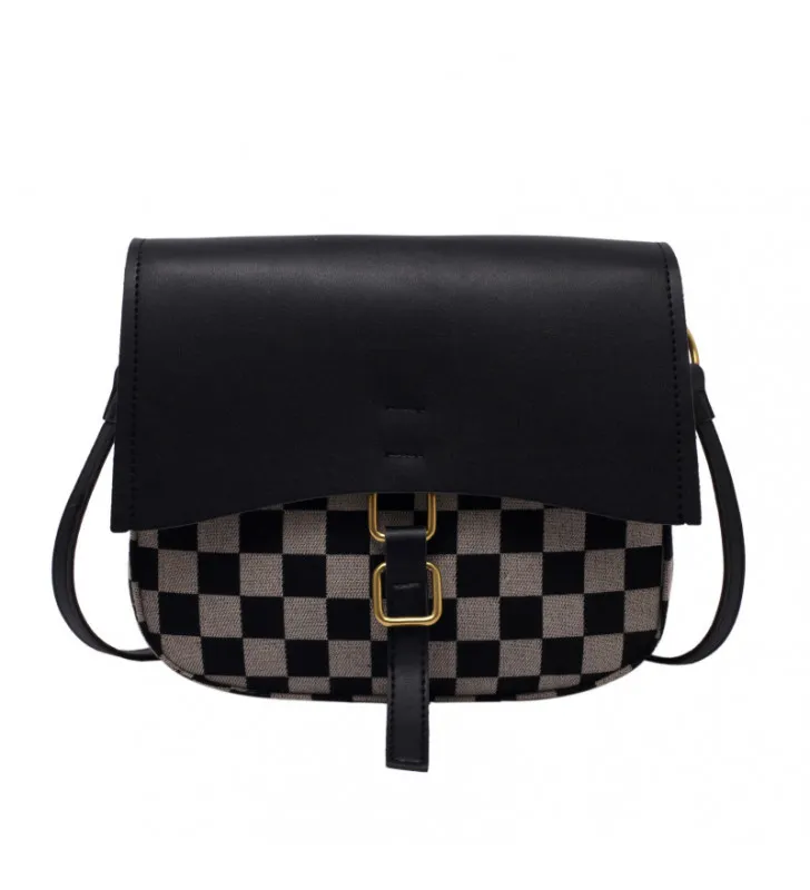 Carré Couleur Damier Noir et Blanc Sac Carré Personnalité Tous les Jours