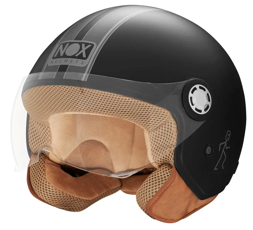 Casque Nox N210 Evo noir mat titanium, casque jet scooter