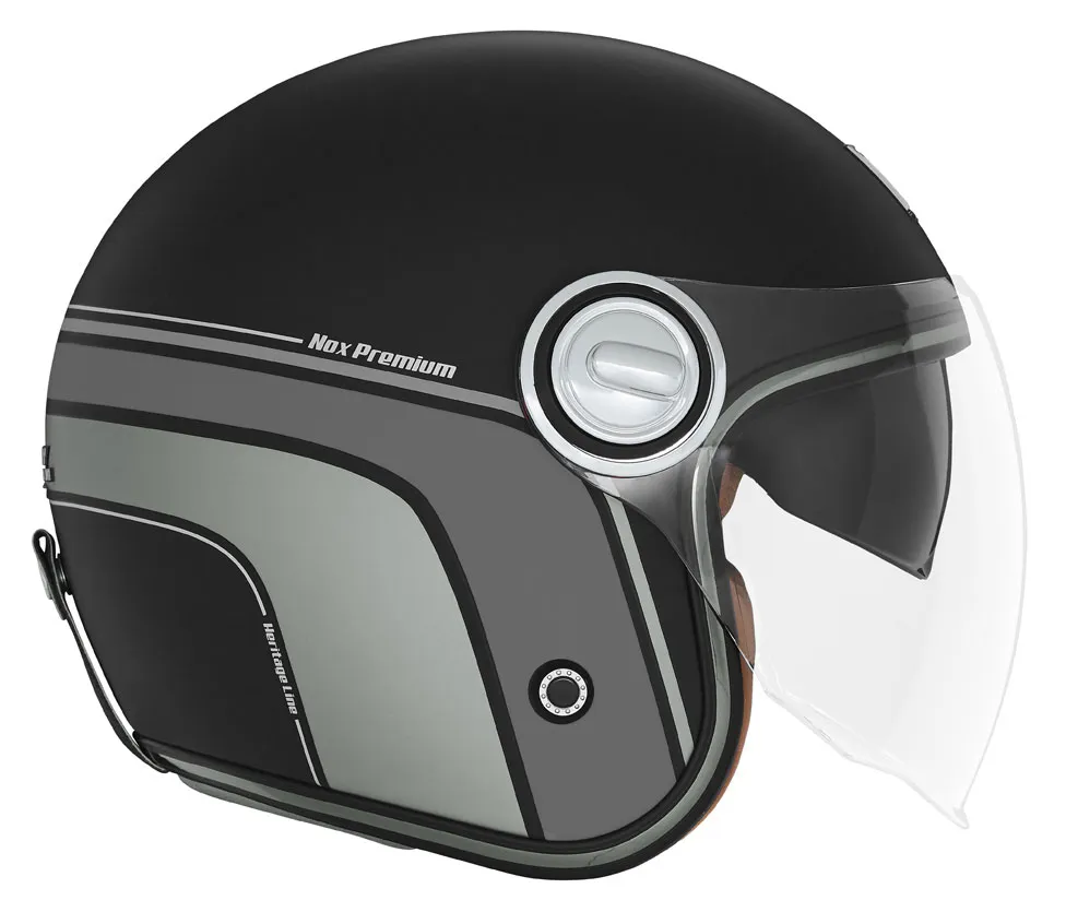 Casque Nox Premium Heritage Line noir mat titanium, jet