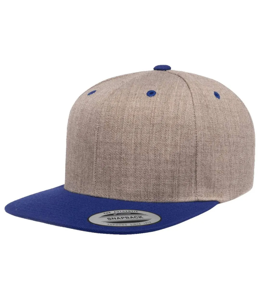 Casquette ajustable classique homme gris / bleu roi Yupoong