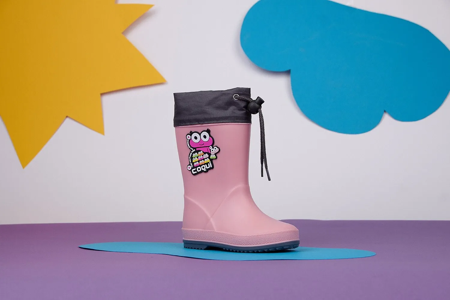 chaussures Coqui 8508/Rainy Collar - Powder Pink/Dark Grey - kid´s