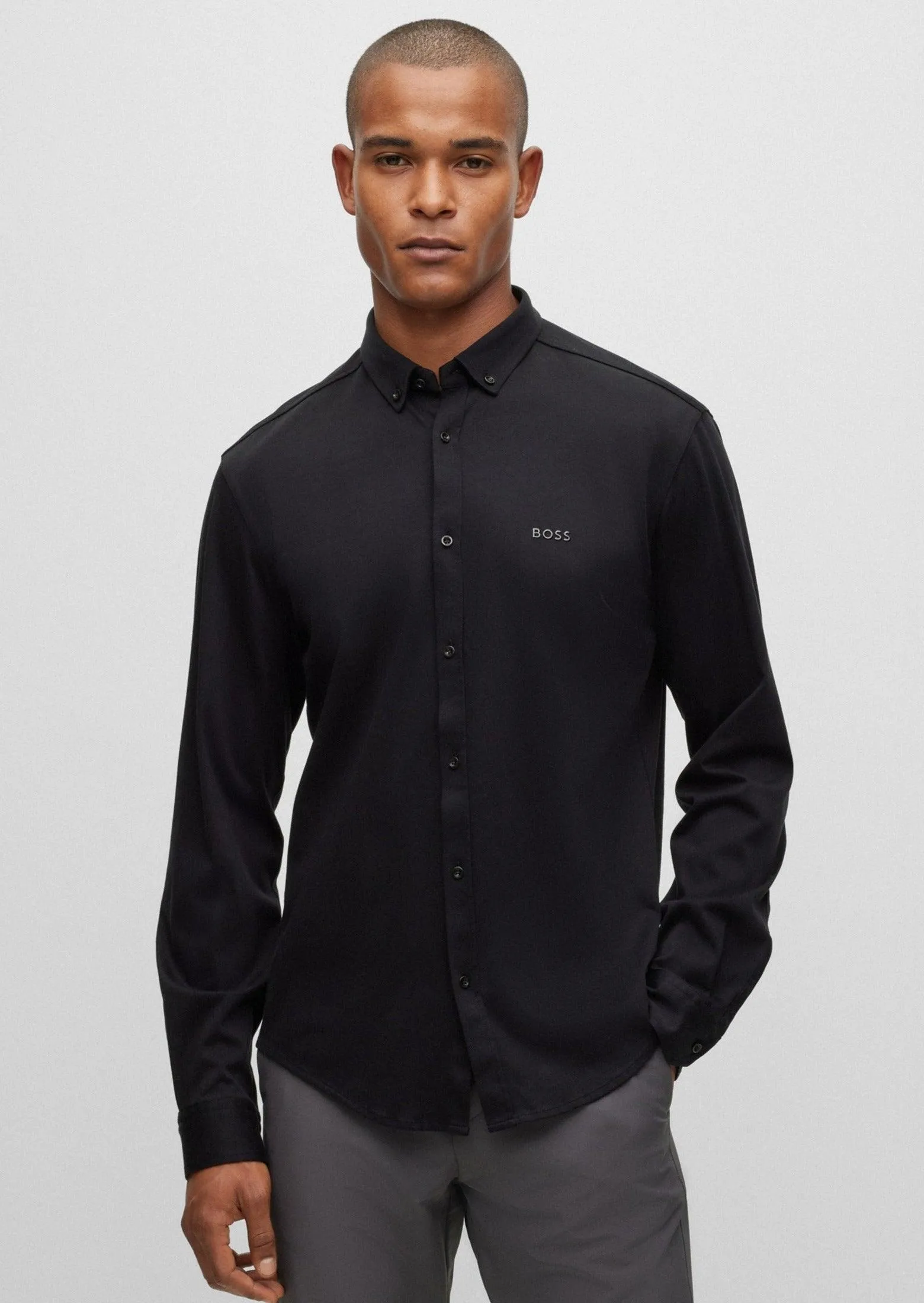 Chemise ajustée BOSS noire