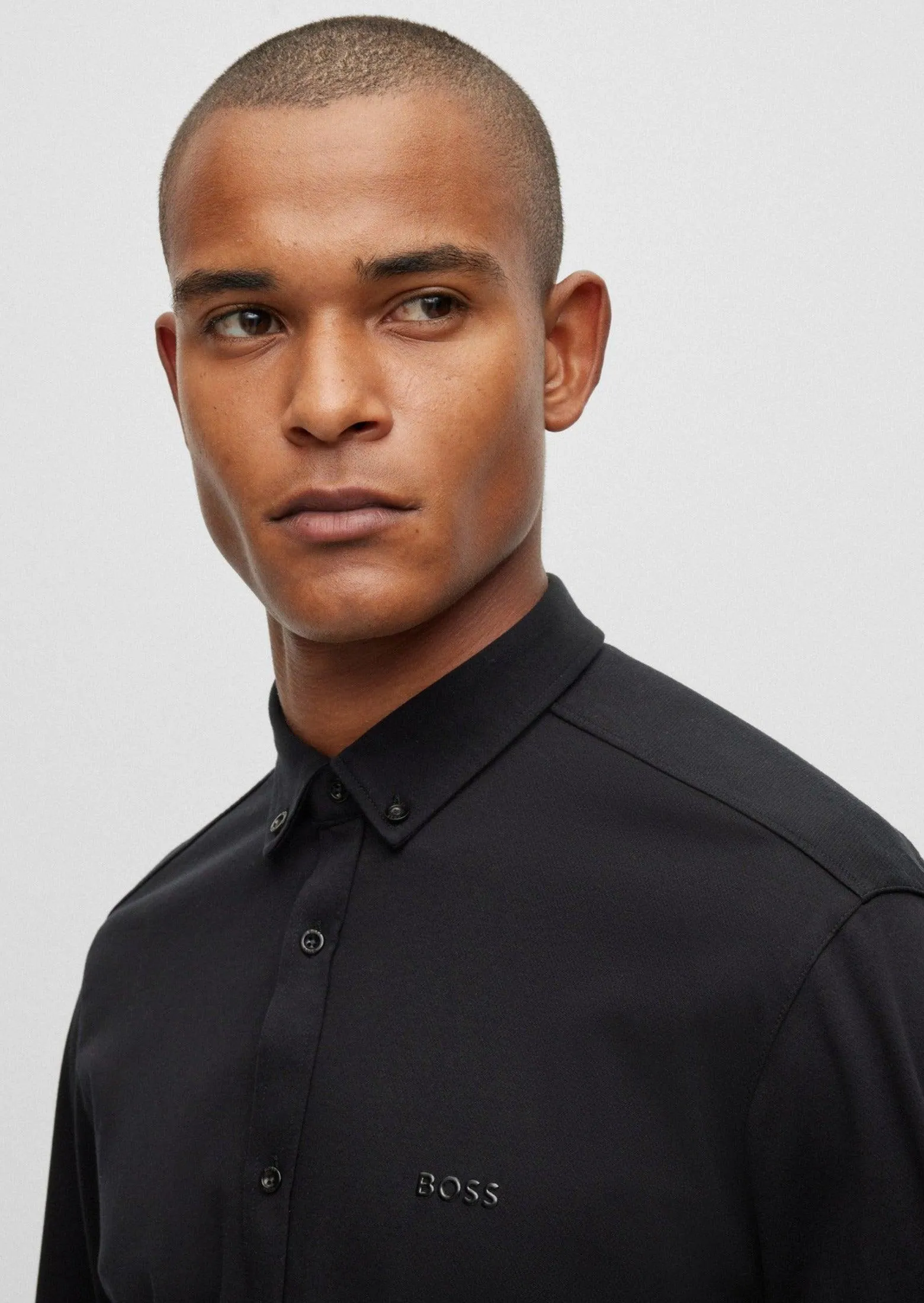 Chemise ajustée BOSS noire