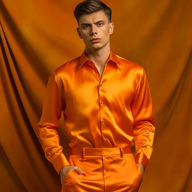 Chemise de Luxe en Satin Brillant