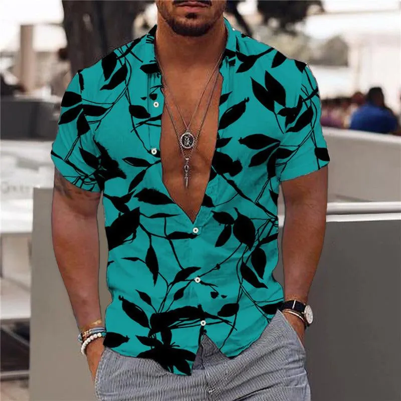 Chemise hawaenne d'extérieur imprimée année 70