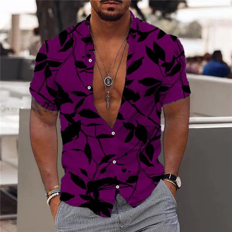 Chemise hawaenne d'extérieur imprimée année 70