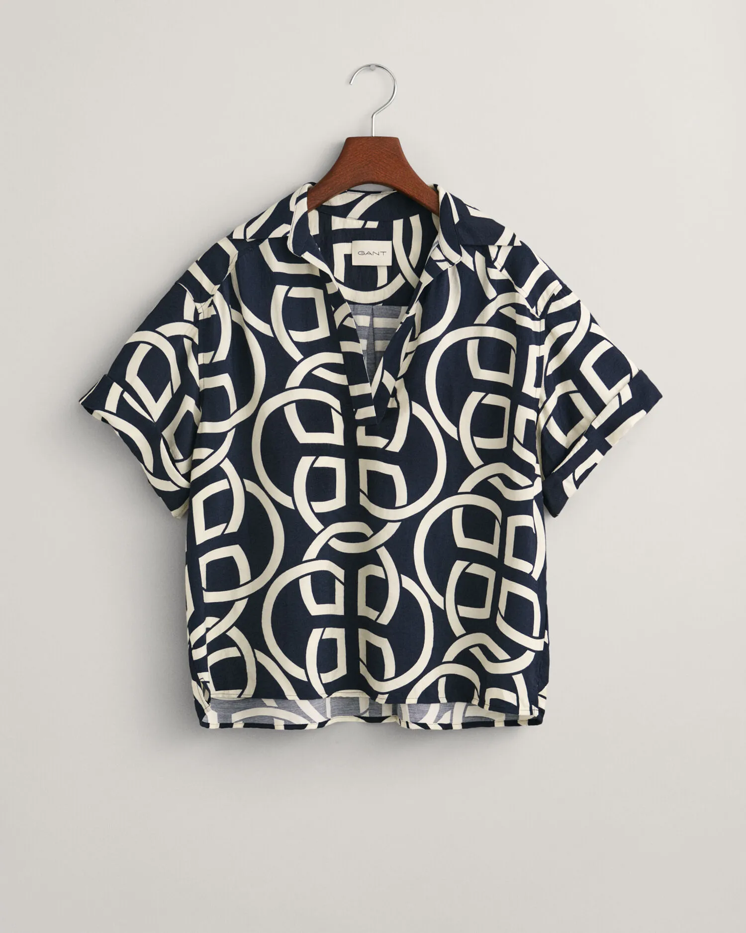 Chemise relaxed fit à manches courtes avec imprimé Monogram Popover