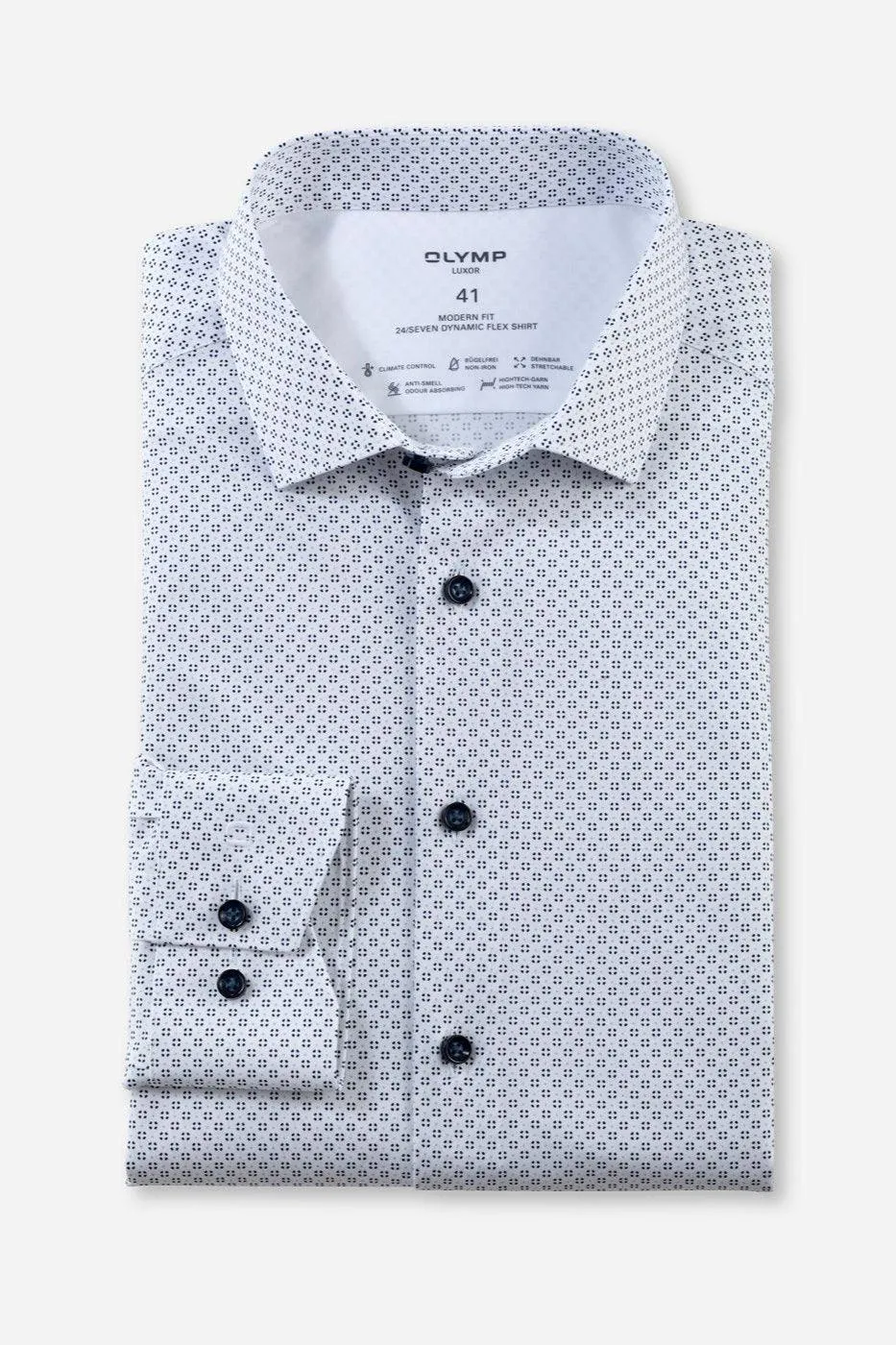 Chemise à motifs OLYMP blanche