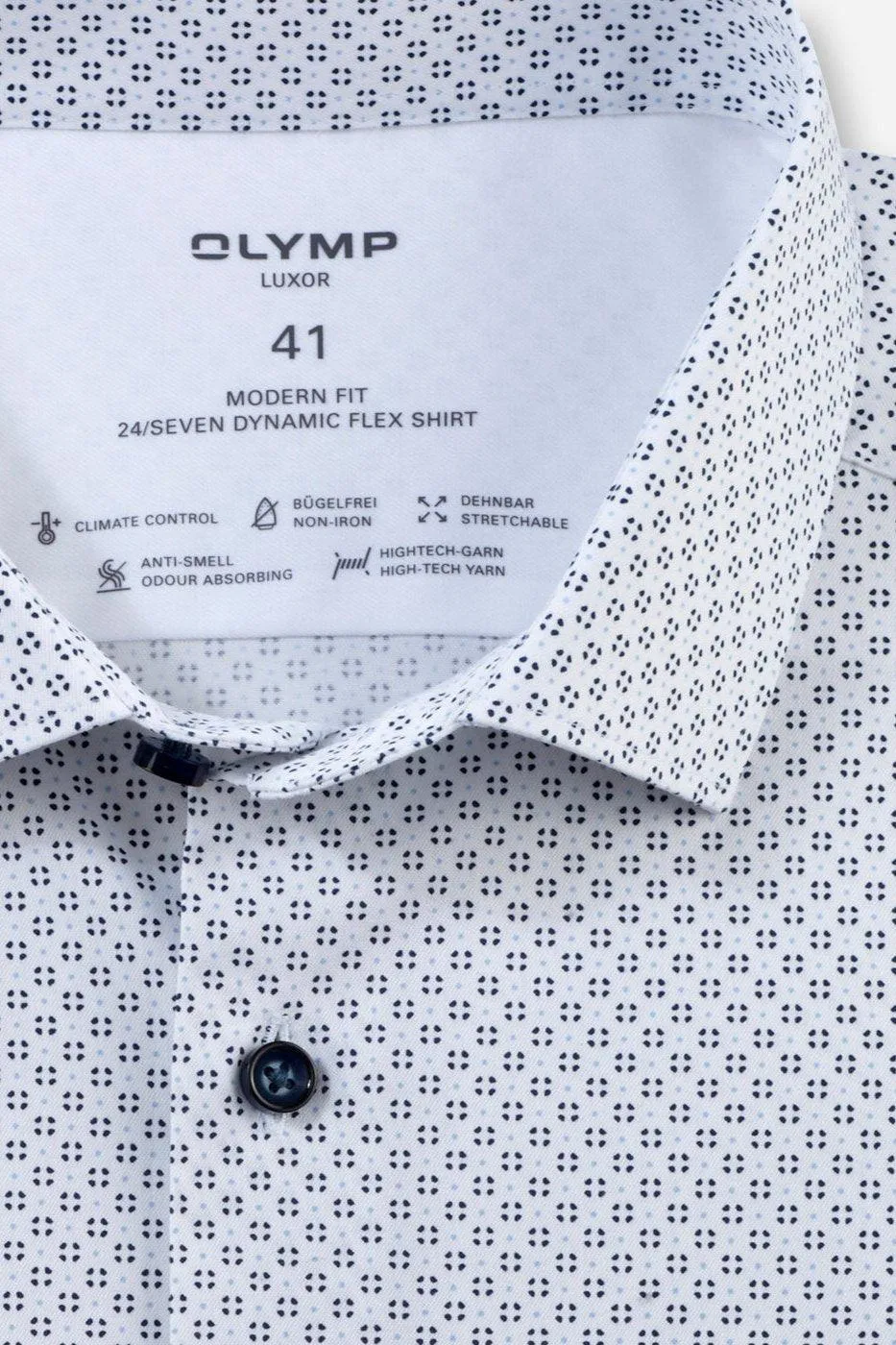 Chemise à motifs OLYMP blanche