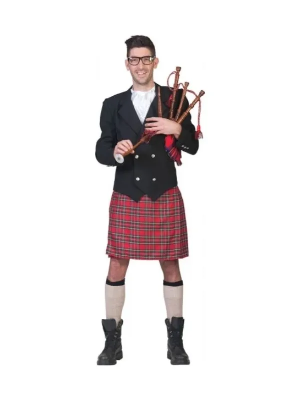 Costume écossais homme tartan rouge : Plongez dans l'élégance traditionnelle !
