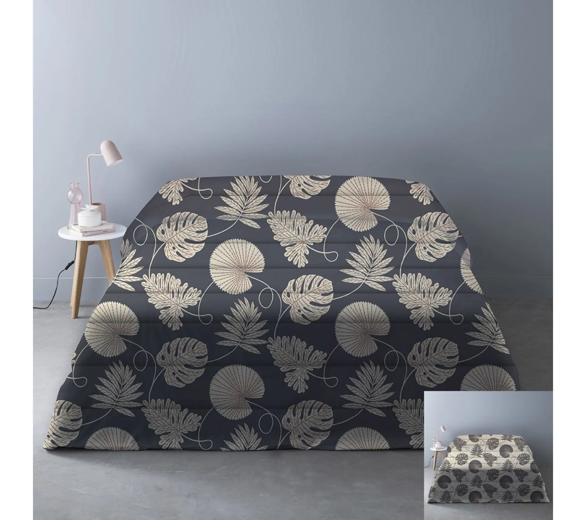 Couette Imprimée 240x220 Cm Olivia Gris 450 Gr