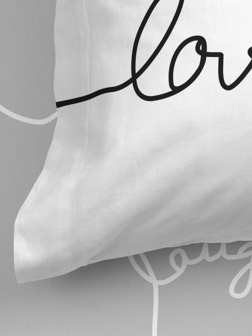 Drap-housse Live "Happyfriday" - Blanc