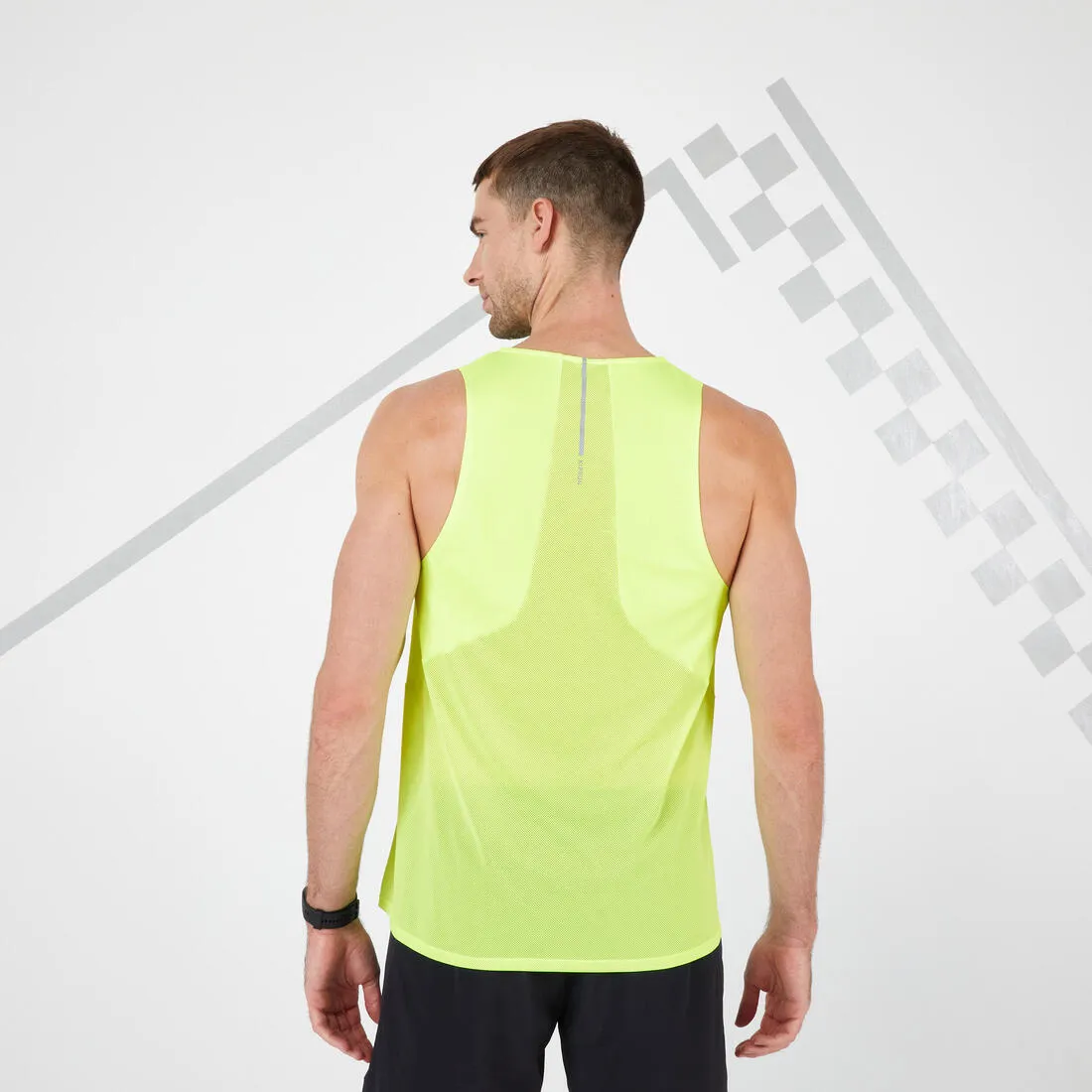 Débardeur de running Homme - KIPRUN Run Light Jaune acide