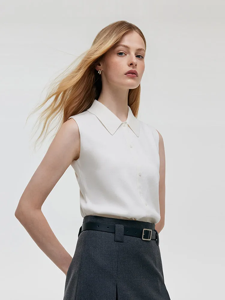 Débardeur tricoté à revers en Tencel pour femme