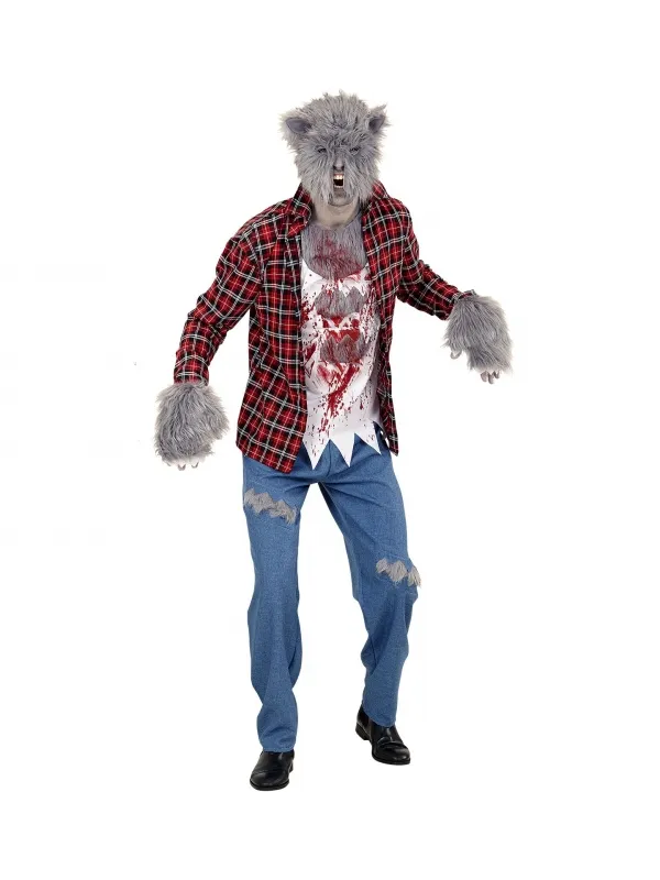 Déguisement de loup-garou rouge pour homme : Une transformation effrayante pour Halloween