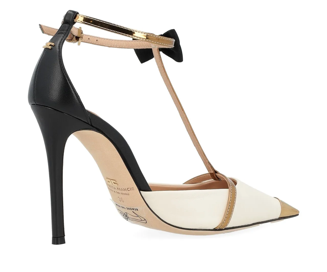 Elisabetta Franchi Décolleté ivoire et noir