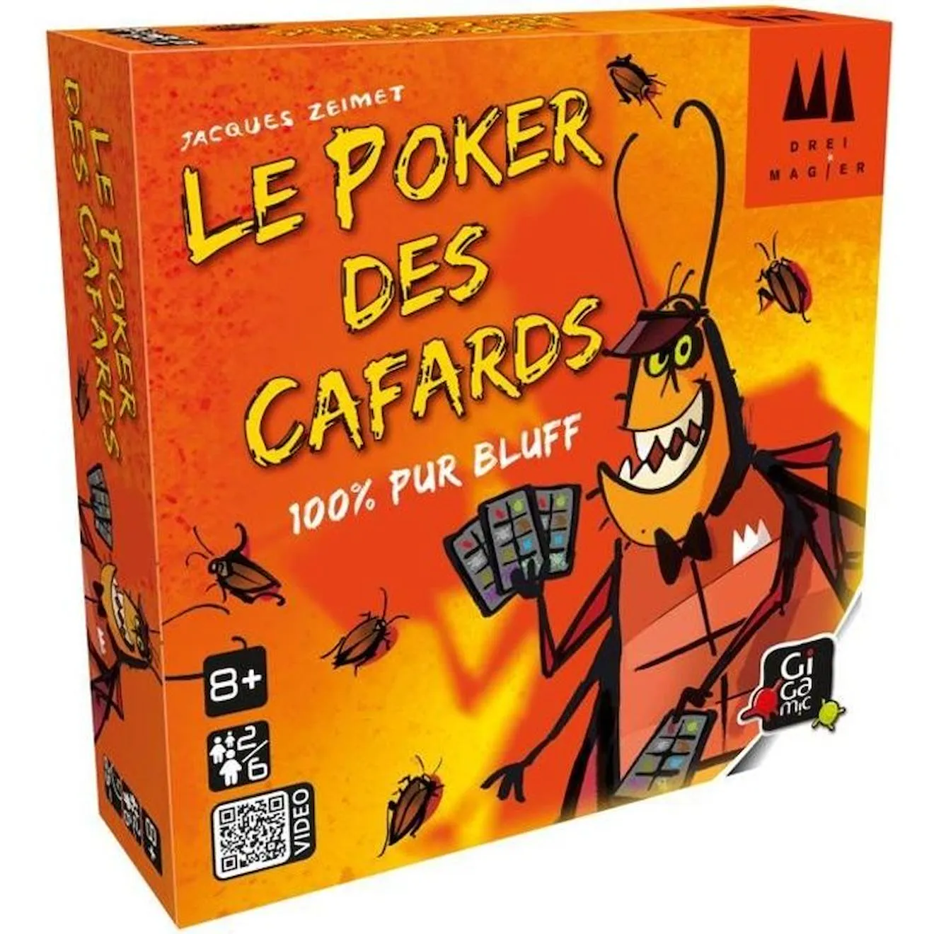 Gigamic - Poker des cafards - Jeu de société orange - Gigamic