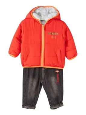 Lee Cooper - Ensemble ​​Veste t-shirt pantalon bébé garçon Imprimé Logo - Rouge