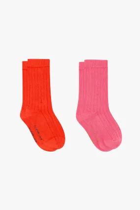 Lot de 2 chaussettes - Rose Rouge