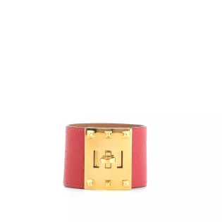 Manchette Hermès Kelly Dog Cuir Rouge