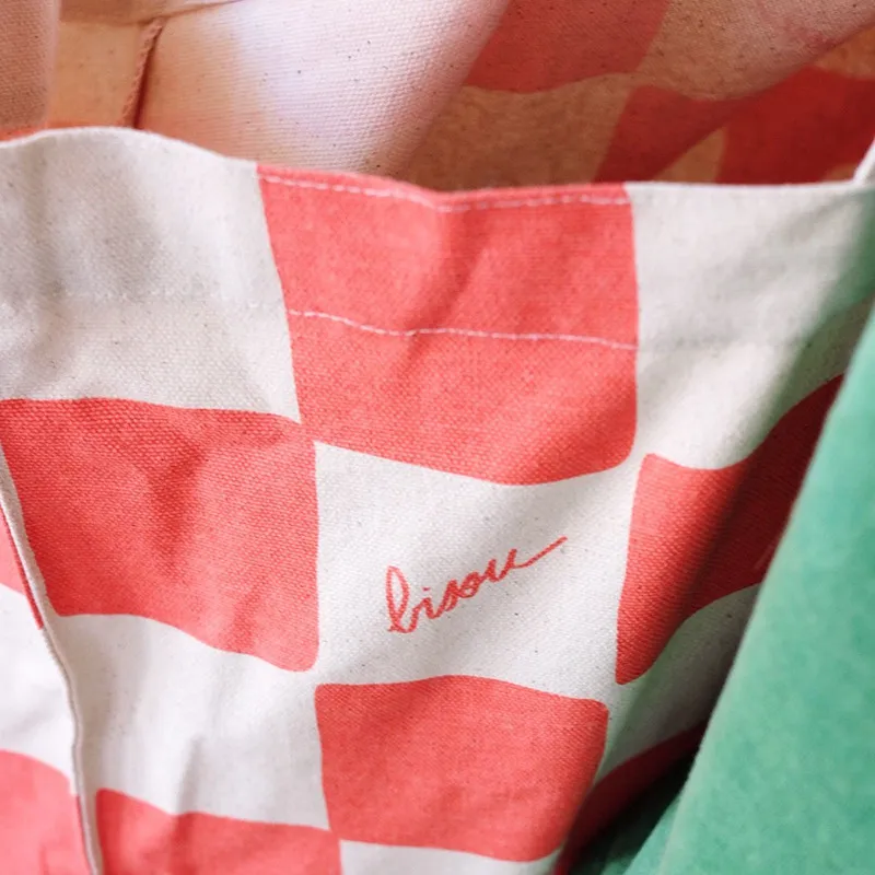 MATHILDE CABANAS - CABAS DAMIER BISOU - littlecasba.com