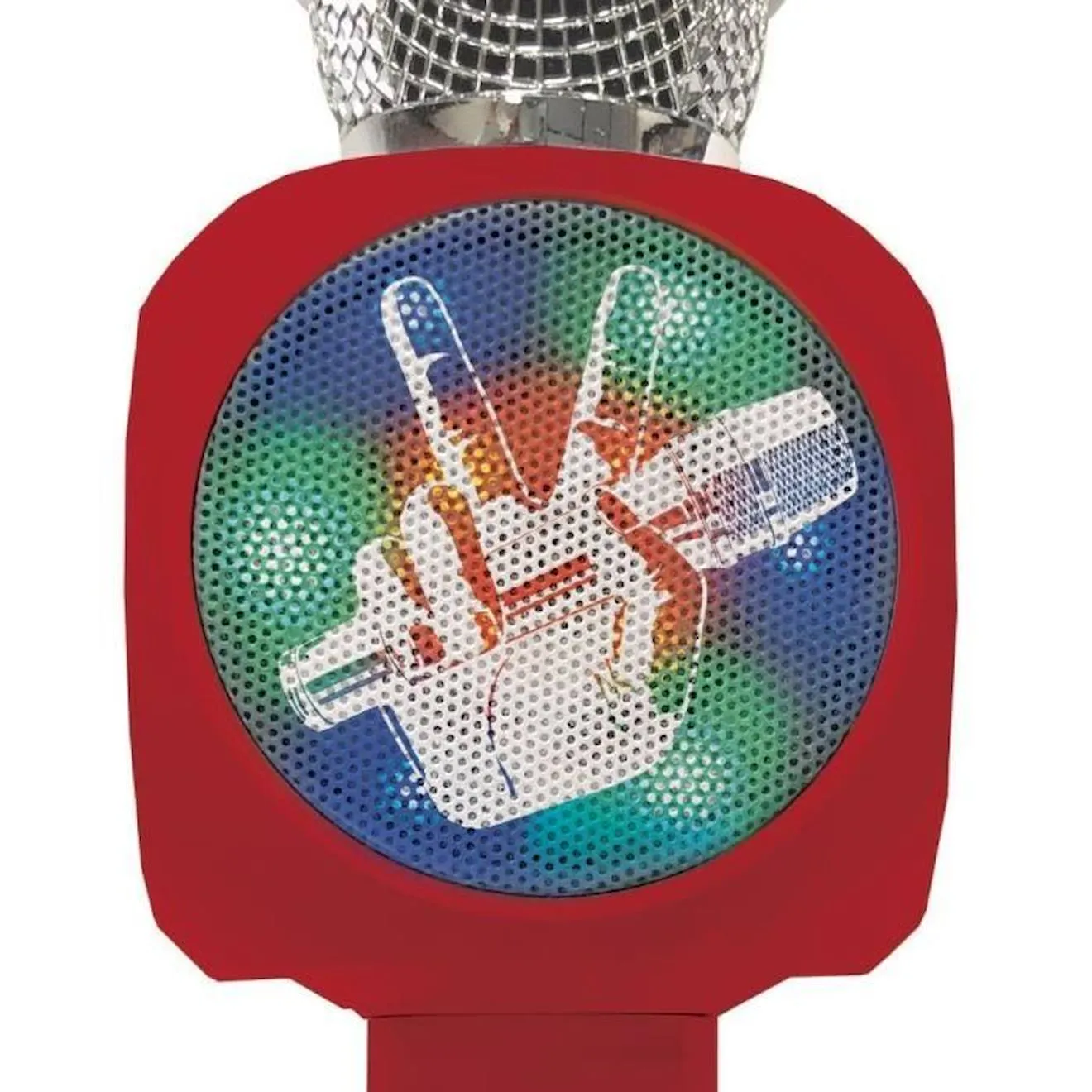 Micro Karaoké sans fil avec enceinte Bluetooth® intégrée The Voice, avec effets lumineux et fonction changement de voix noir - L