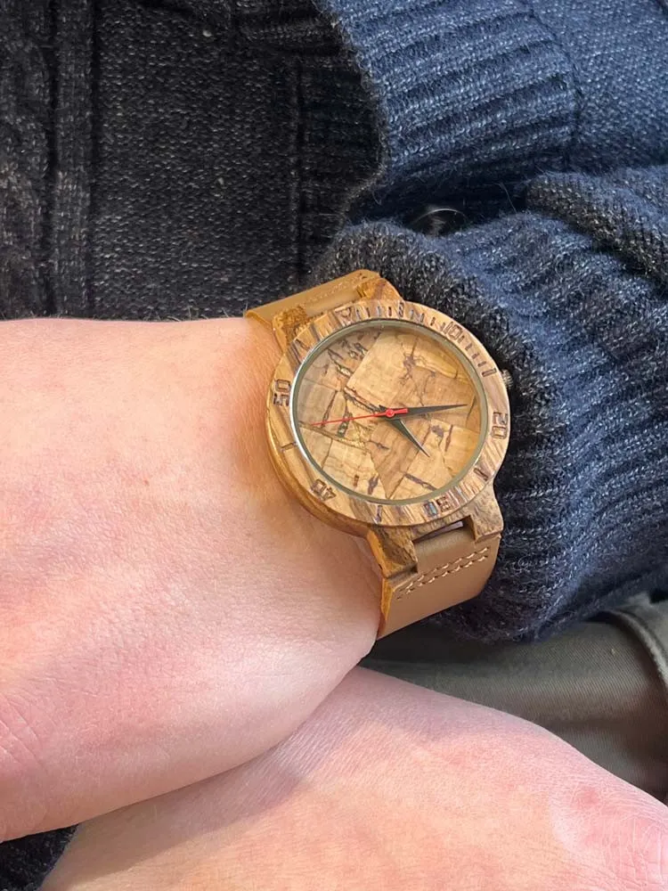 Montre bois Augustin - Bijou homme Cléstyle Couleur Camel Unique TU