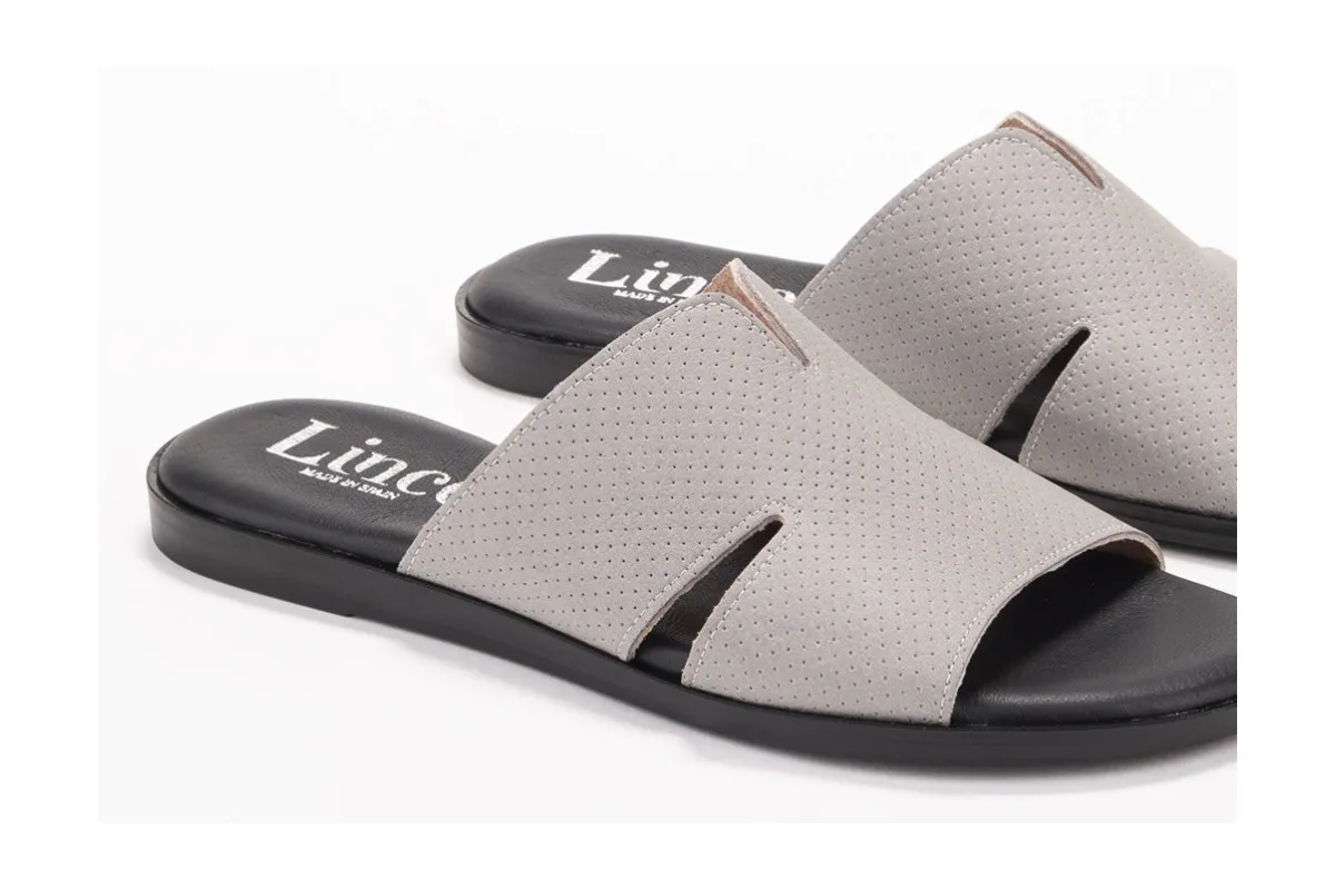 Mules plates en daim - Gris