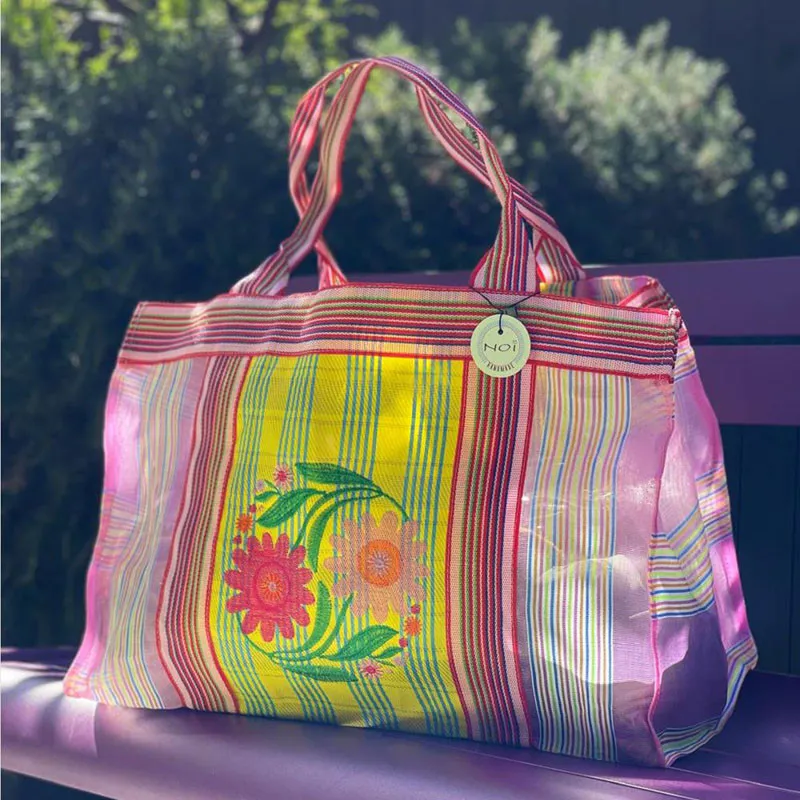 NOI - CABAS XL FLOWER FAIT A LA MAIN - littlecasba.com