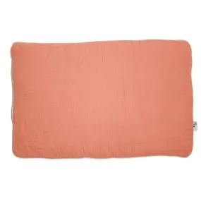 Oreiller plat en gaze de coton - SEVIRA KIDS - Jeanne - Terracotta - 35 x 40 cm - Made in France orange - Sevira Kids