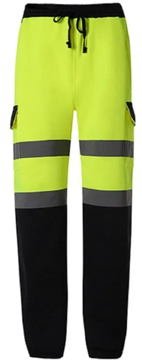 Pantalon de jogging haute visibilité - Homme - YHV016T - jaune fluo et bleu marine 