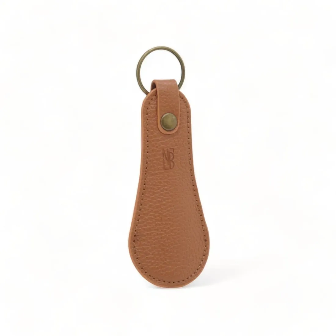 Petit chausse-pied porte-clé en cuir grainé Gold
