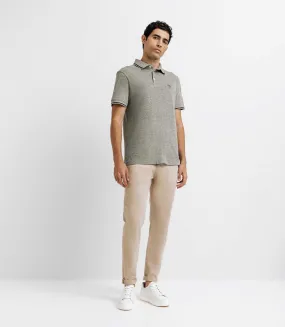 Polo piqué avec broderie kaki