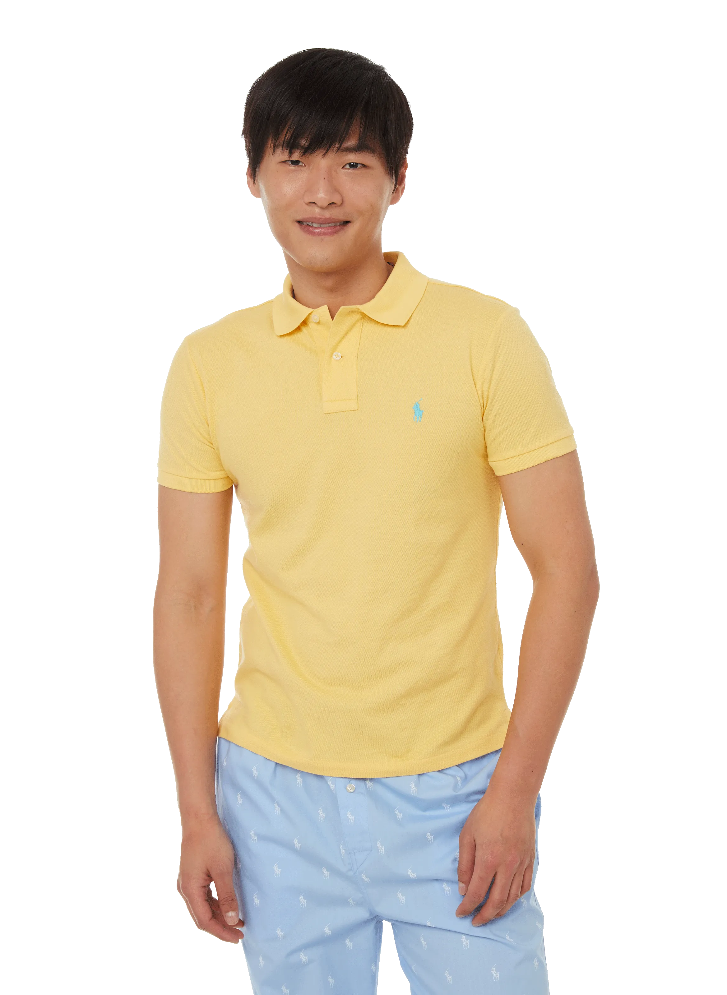 POLO RALPH LAUREN  Polo slim en maille piqué de coton - Jaune