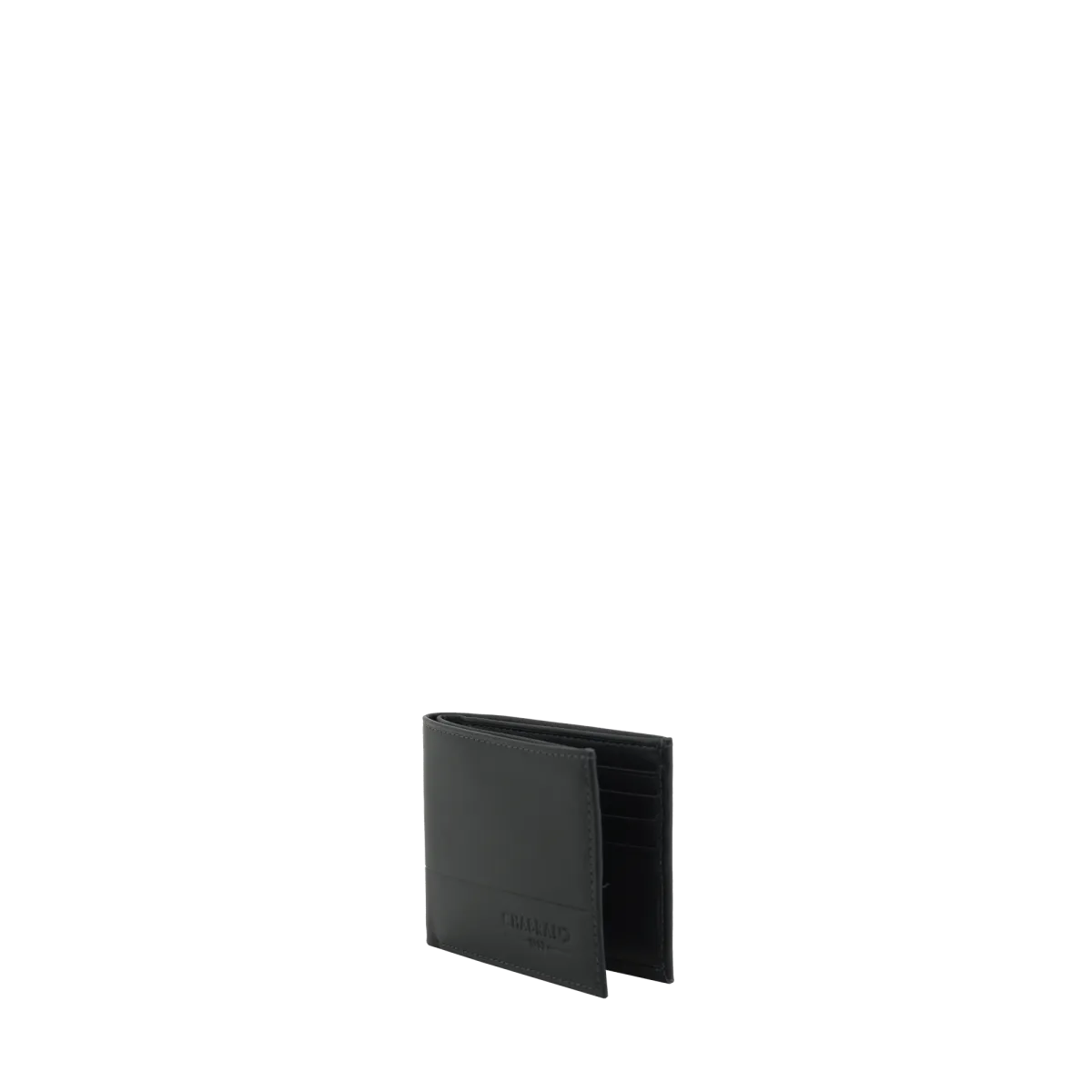 Porte-cartes noir en cuir de vachette lisse