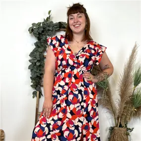 Robe Longue ZOne Fleur Multicolore - Bleu Clair