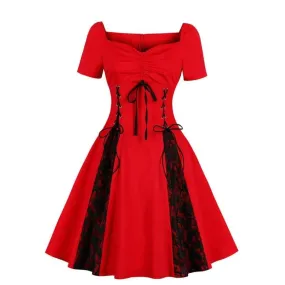 Robe Vintage Fille Rouge