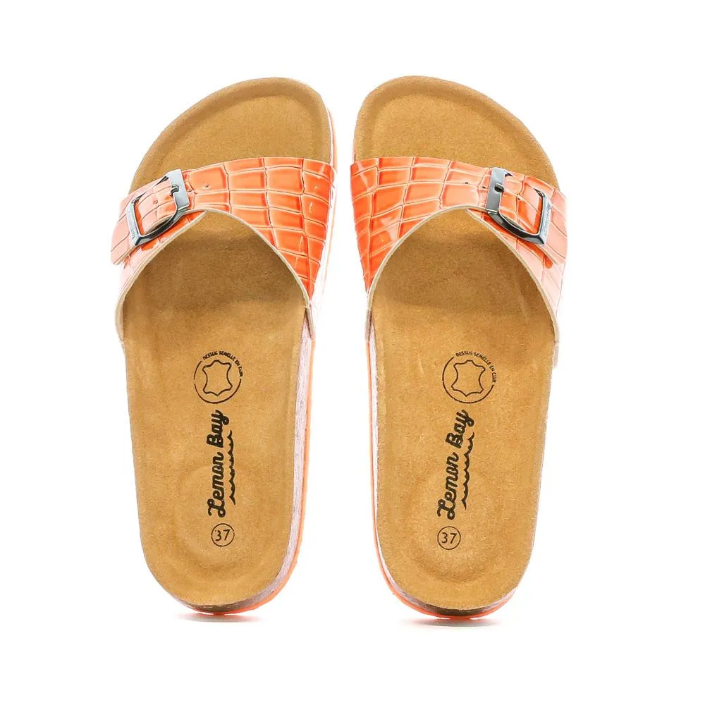Sandales Oranges Femme Lemon Bay Croco