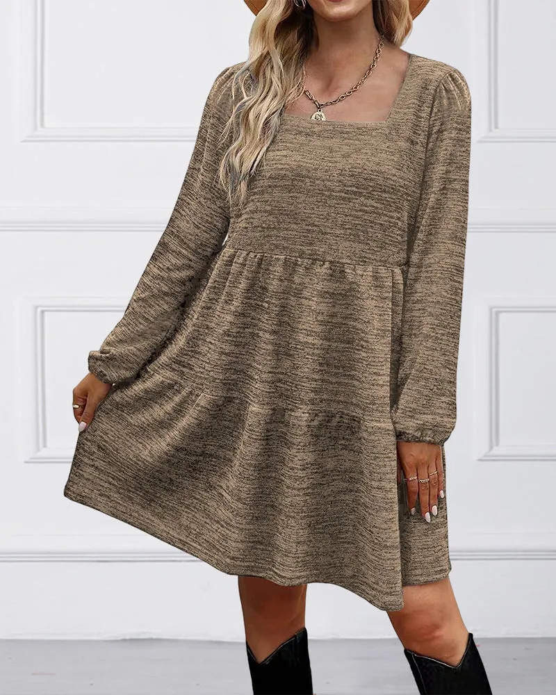 SoClo - Robe à manches longues avec encolure carrée