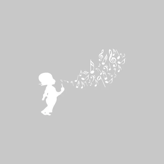 Stickers Enfant Musique Ref: A076 Blanc 57x74 cm