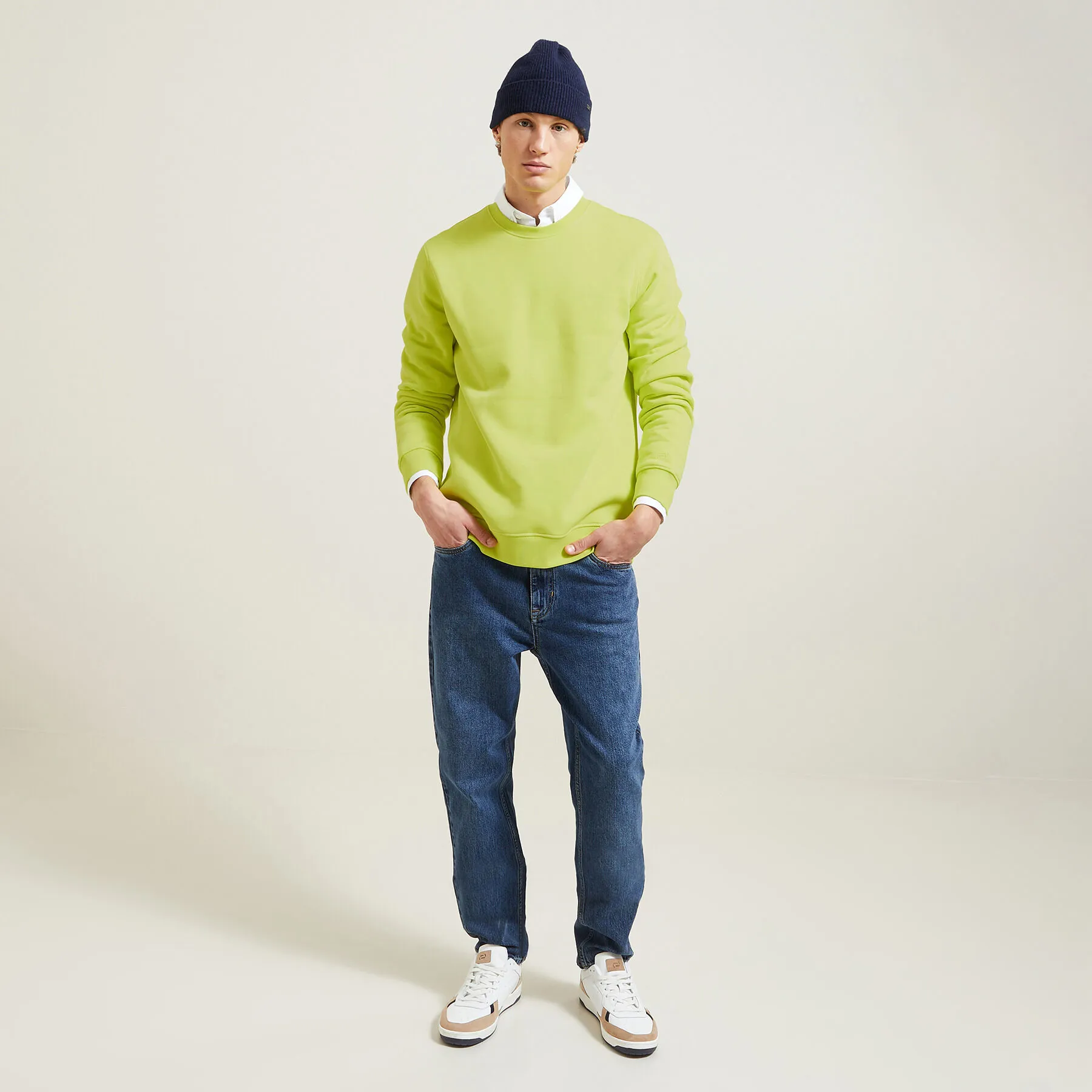 Sweat essentiel col rond Jaune | Jules