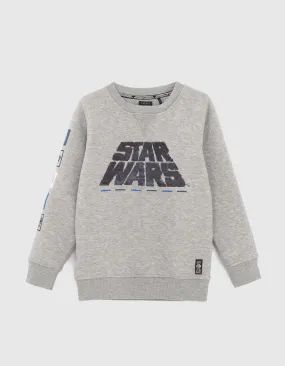 Sweat gris brodé sequins velours IKKS - STAR WARS™ garçon
