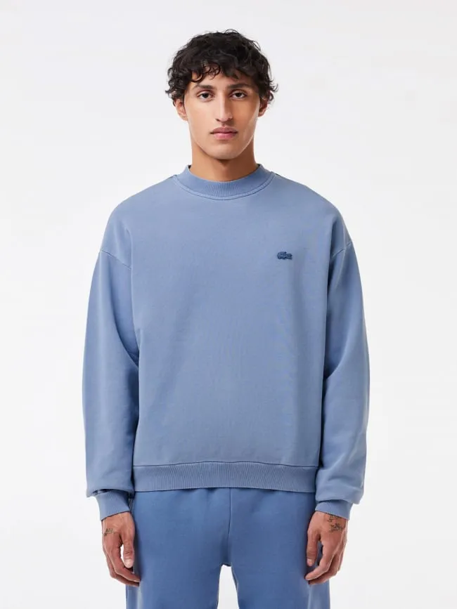 Sweatshirt effet vieillit bleu homme - Lacoste | wimod