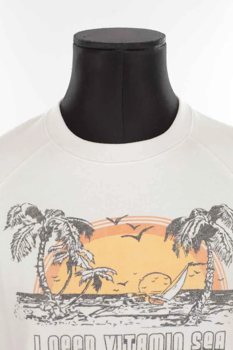Sweatshirt en coton  Sea blanc. Matière principale coton. Taille 34.