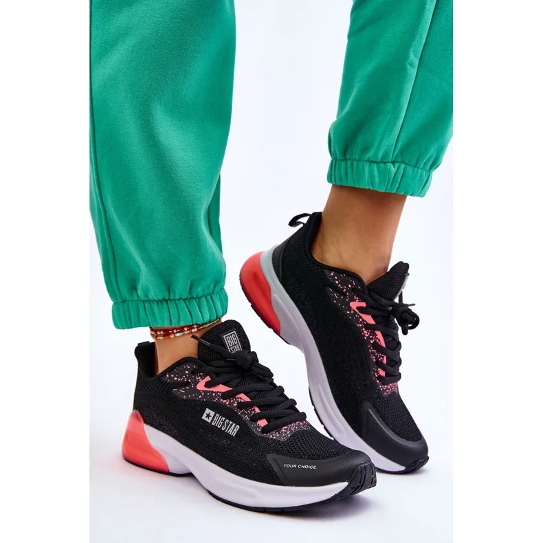 Système de mousse à mémoire de forme à la mode Chaussures de sport Big Star LL274318 Noir le noir